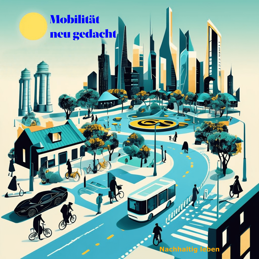 Das Bild symbolisiert, dass für Kurzstrecken Radfahren oder zu Fuß gehen eine gesunde Fortbewegung und wichtiger Meilenstein auf dem Weg zu einem nachhaltigen Leben ist.