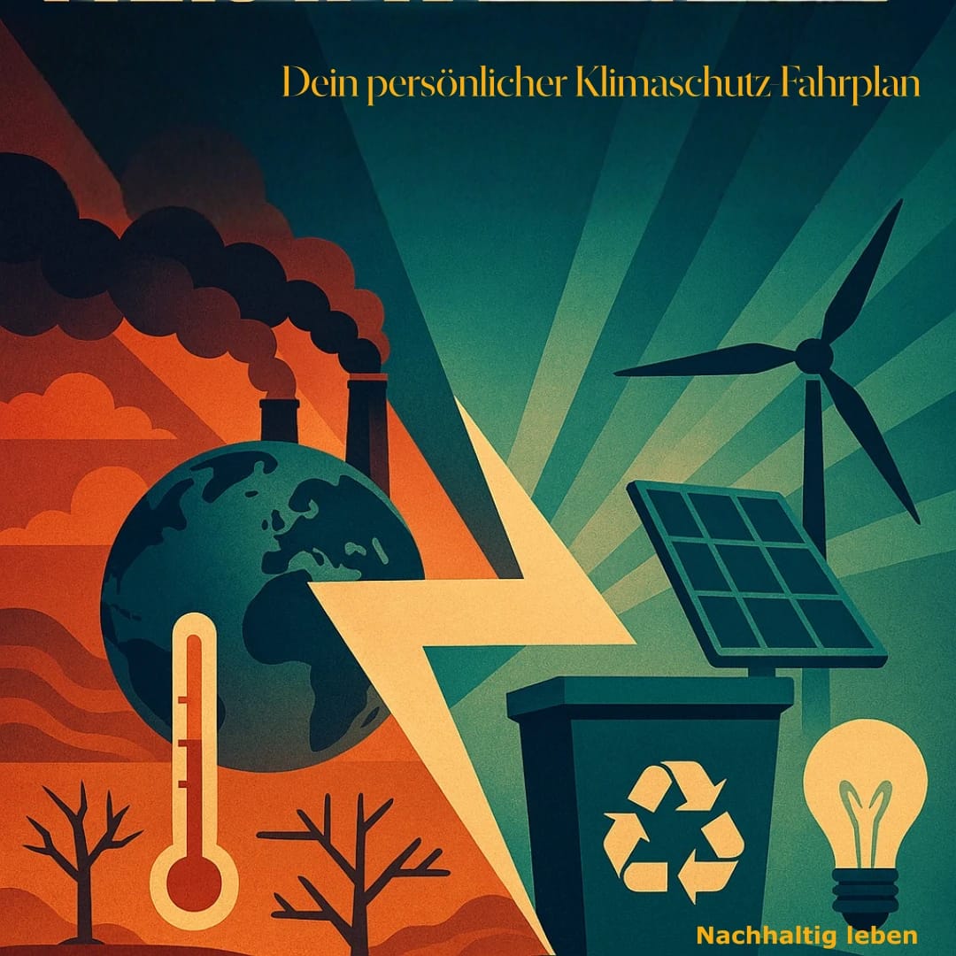 Die Illustration des Klimawandel und seine Folgen für jeden Menschen. Illustration dass jeder Mensch seinen Beitrag dazu leisten kann, die Folgen des Klimawandels zu verringern.