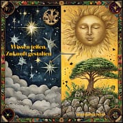 Das Bild symbolisiert den Übergang zu einem Weltbild der Nachhaltigkeit. Es symbolisiert zudem, dass Wissen die Voraussetzung ist, um eine nachhaltige Zukunft sinnvoll und aktiv gestalten zu können.